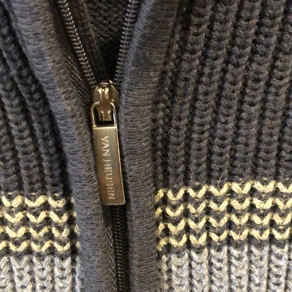 Navy blue zip neck Sweater - Picture 6 of 7